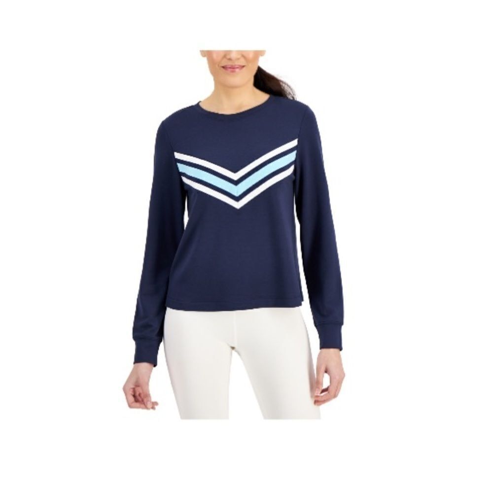 ID Ideology Women's Active Chevron long sleeve shirt, Top Blue Size Large - Picture 4 of 9